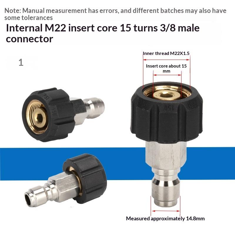 1Pcs Spray Sprinkler Quick Connector, Quick Release M22-14Mm/15Mm To 3/8 And 1/4 Inch Pressure Washer Adapter,