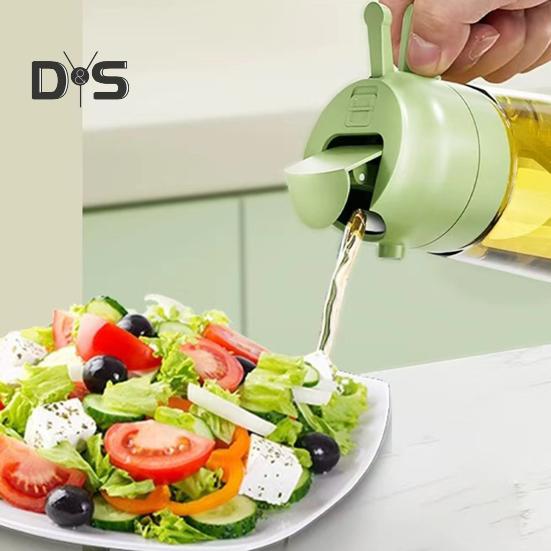 470 ml 2-in-1-Ölspender, lebensmittelecht, BPA-frei, auslaufsicher, große Kapazität, Ölsprüh-Vorratsflasche mit Griff