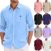 Men'S Casual Loose Fitting Long Sleeved Shirt Fashionable Lapel Shirt Top