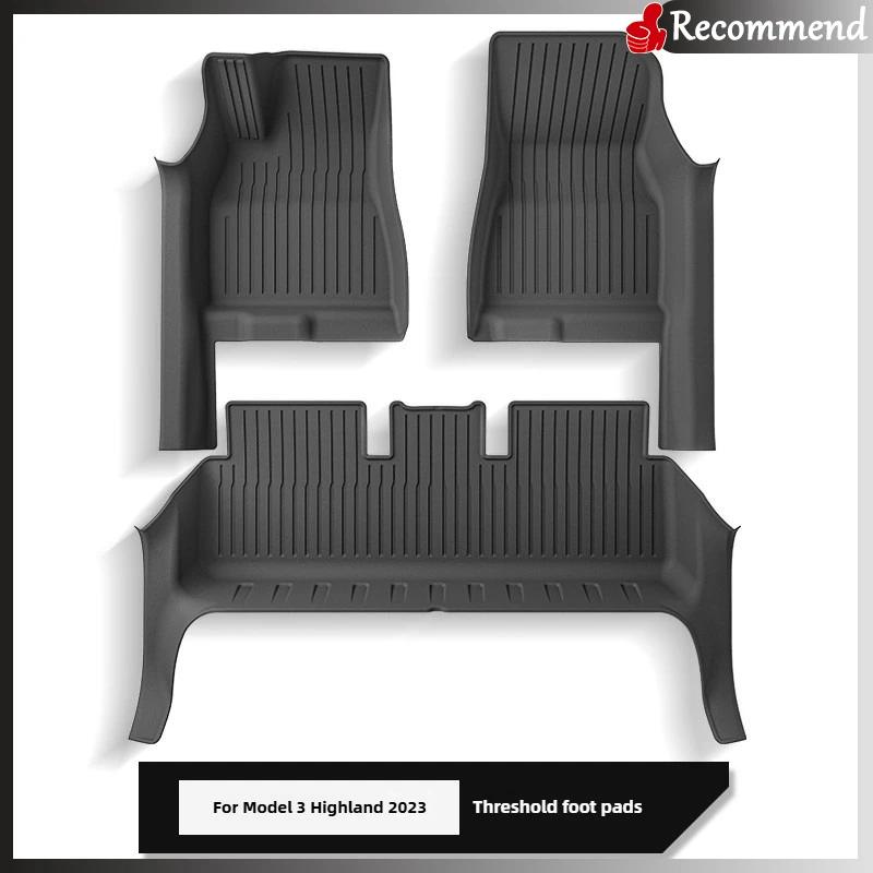 For Tesla Model Y Juniper 2026 Model 3 Highland TPE Foot Pad Wear-resistant Floor Pad All-weather Waterproof Anti-slip Foot Pad