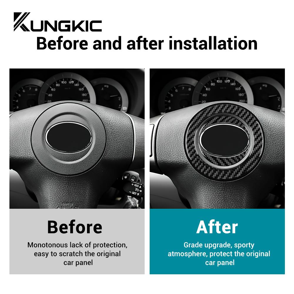 Real Soft Carbon Fiber Sticker For Toyota RAV4 2006 2007 2008 2009 2010 2011 2012 LHD RHD Car Steering Wheel Center Frame Trim
