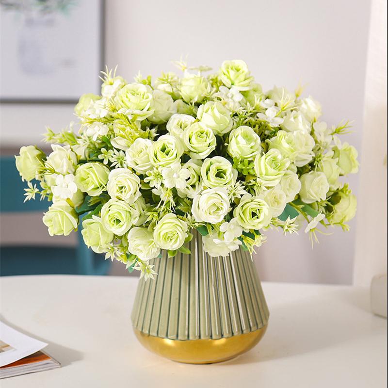 2PCS Artificial Flower Bouquets, Artificial Roses, Wedding Flowers, Handmade Flowers, Artificial Flower Decorations, Artificial Flower Ornaments.