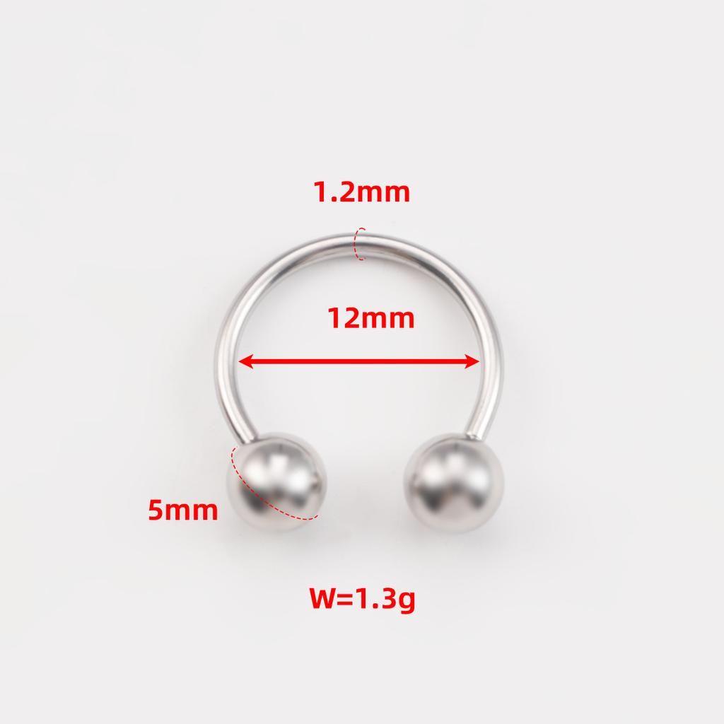 Stainless SteelHorseshoe Hoop Rings Ear Cartilage Nose Septum Eyebrow Tragus Lip Daith Helix Piercing Jewelry Unisex 18g