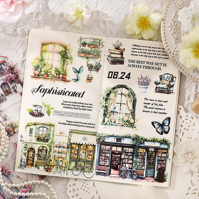 20 Sheets Flower garden Stickers Adhesive Diy Diary Album Scrapbooking Planner handmade Junk Journal Supplies