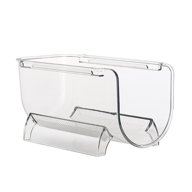Stackable Wine Bottle Storage Rack Refrigerator Organizer Clear Plastic Shelf