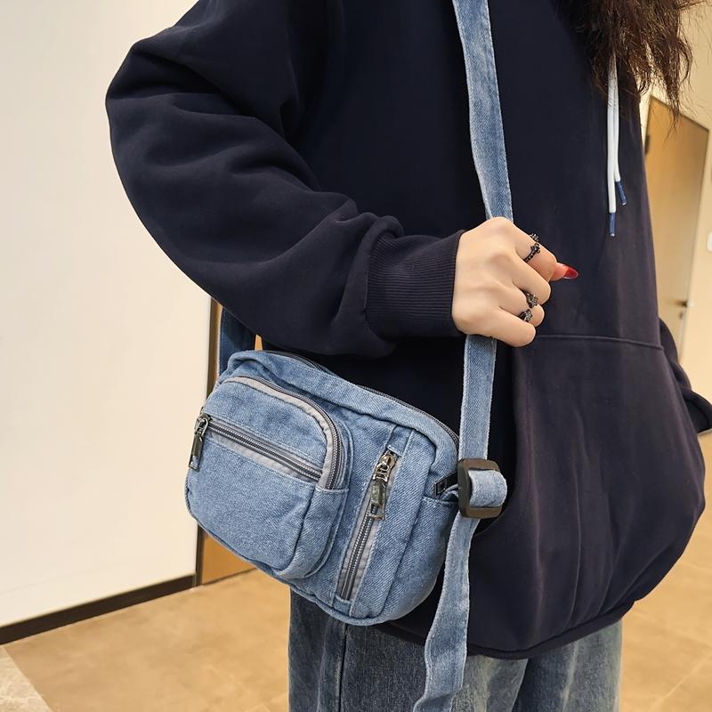 Denim Bag Women's Sports Shoulder Crossbody Bag Men's Mini Mobile Phone Bag