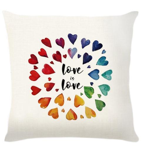 Artistic Rainbow Print Pattern Home Decor Pillowcase Bedroom Living Room Sofa Decoration Polyester Cushion Cover With Zipper