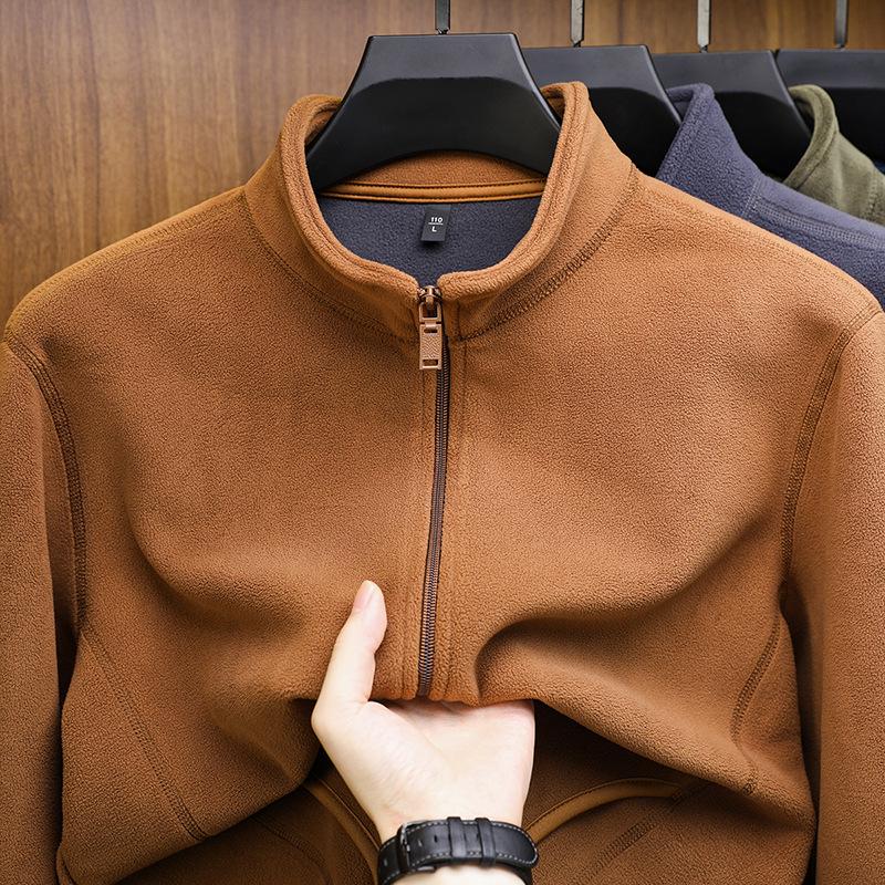 Herbst und Winter Herren Outdoor Verdickte Jacke Locker Offener Cardigan Sweatshirt Warm Herbst Winter Kleidung Jugendjacke