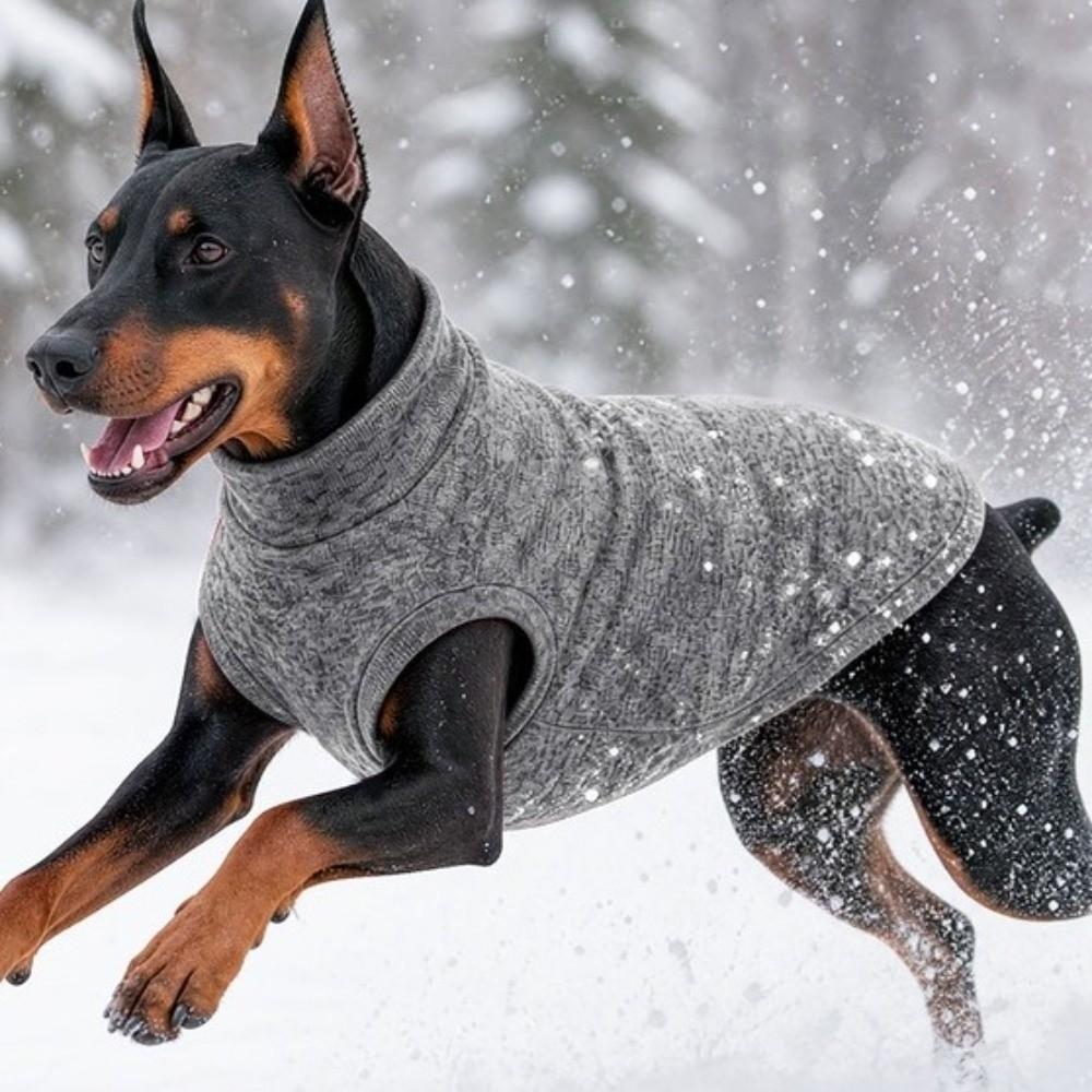 High Neck Dog Winter Turtleneck Sweater Stretchy Pet Home Apparel Dog Sleeveless Outfit Daily Play
