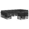 Outdoor Sofa Set Black and Dark Grey Polyester