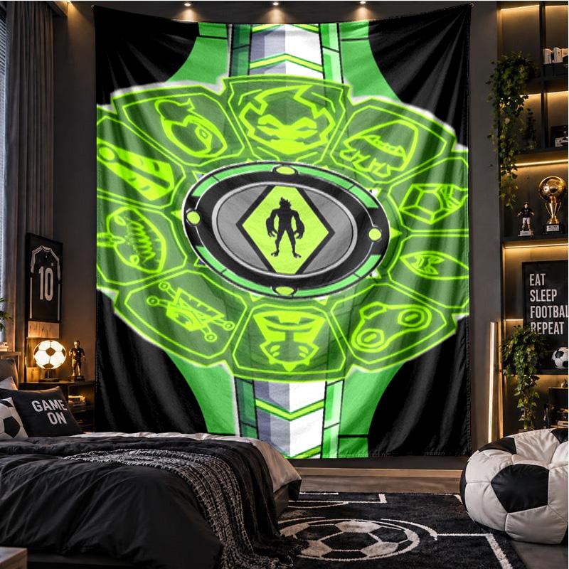 Ben 10 Cartoon Theme Beach Towel Personalized Custom Name & Text Soft Quick Dry Beach Towel for Swimming Travel