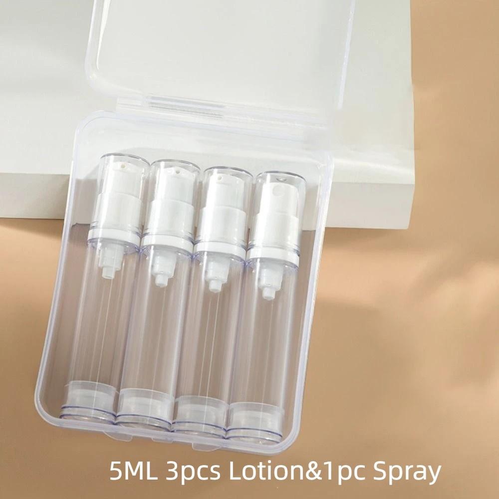 

3/4Pcs Refillable Travel Refillable Bottle Set Empty Lotion Pump Bottles Toiletries 5ML A