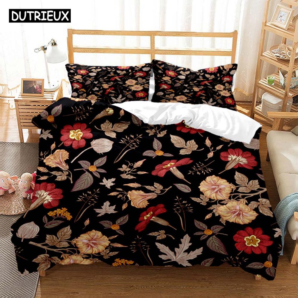 Plant Flowers Digital Print Polyester Bedding Sets Child Kids Covers Boys Bed Linen Set For Teens Bedding Set