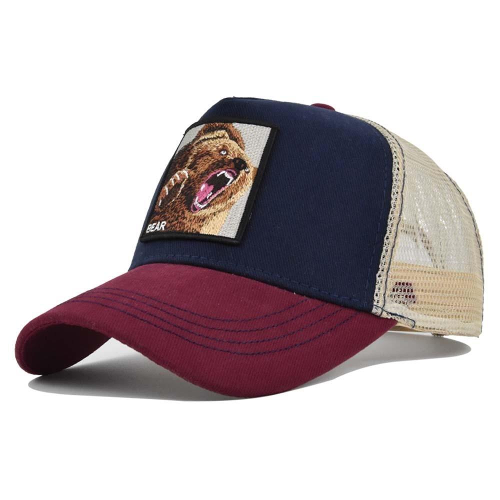 Duck Hat Tongue Bear Embroidered Cotton Baseball Hat Curved Eaves Sun Visor Hat