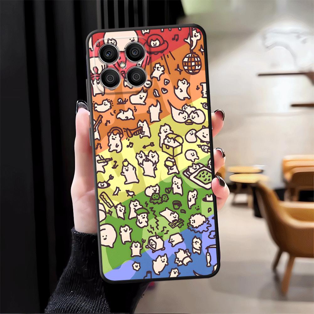 

Case for Honor X7 X8 200 400 Lite X6 X9a X5b 70 8X 90 Magic5Lite Funda Phone Cover Cute Cat Cartoon Honor 8X