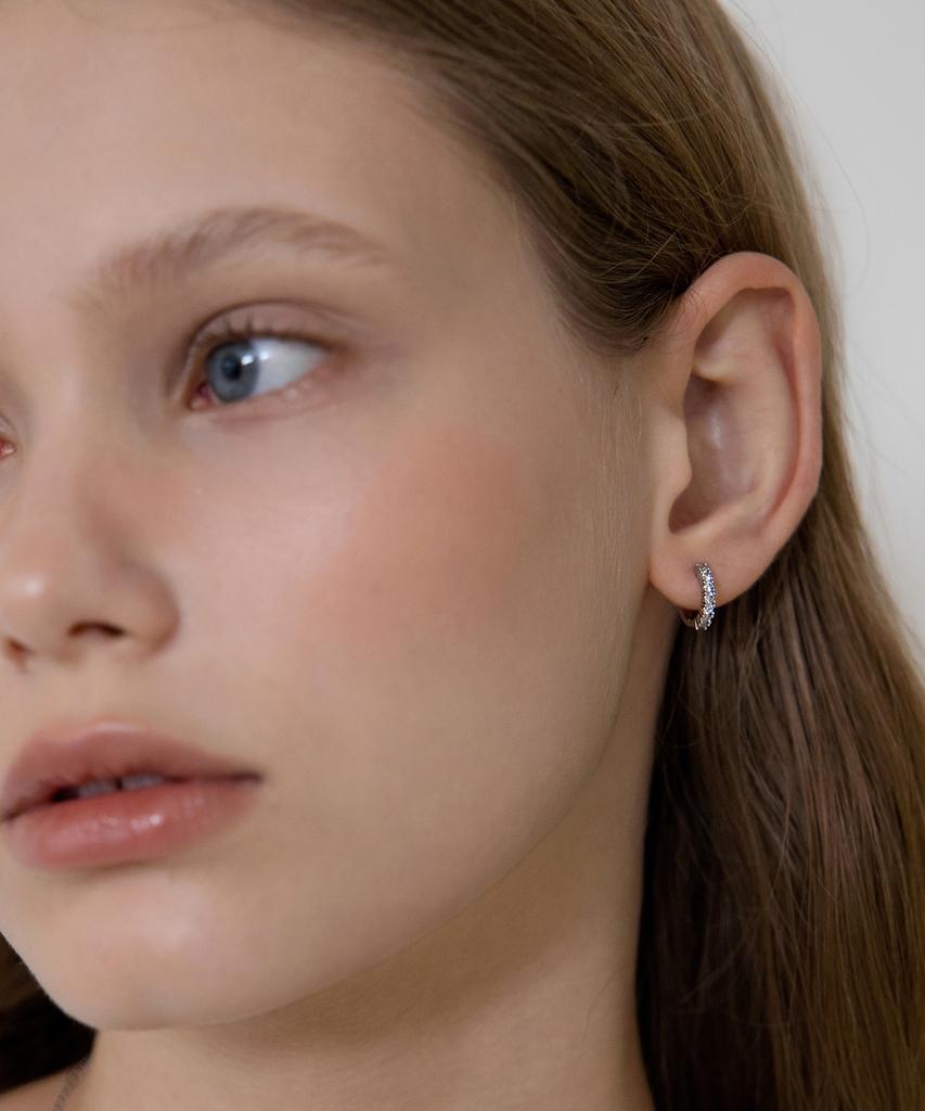 Tatiana (Silver 925) Cubic One-Touch Ring Earrings Ec3282