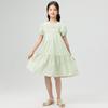 Vestido de Algodón Puro de Moda para Niñas - Vestido de Princesa Verde Claro de Verano para Niños