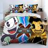 Cartoon Cuphead And Mugman Bedding Set Printed single Comforter Quilt Bed Cover Duvet Cover Pillow Case 3 Pieces Kids Adult Size