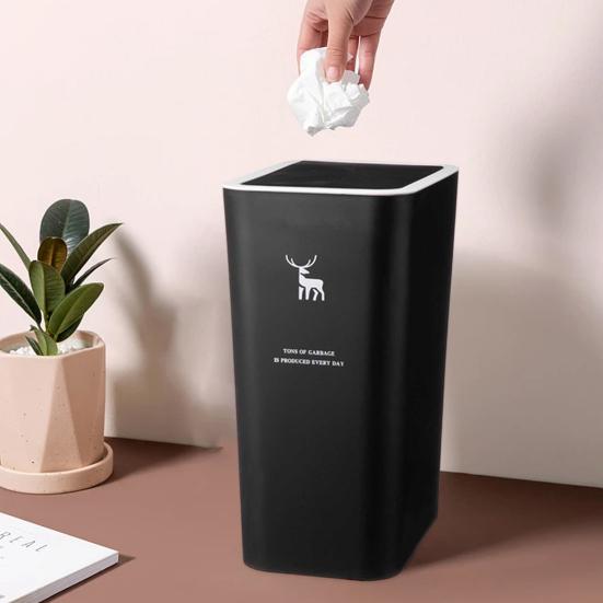 Coș de gunoi 9L/12L Tip de împingere Design îngust Deschidere largă Dovada câinilor Economisește spațiu Bloc miros de elan Tip presa de imprimare Capac Coș de gunoi Accesorii de bucătărie