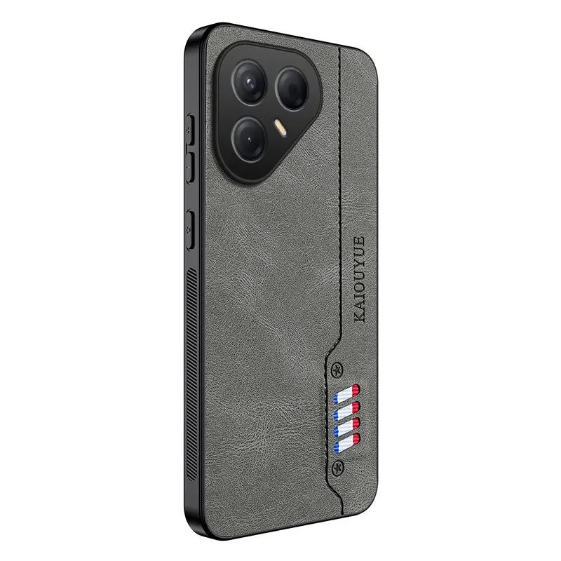 For Tecno POVA 7 4G Case PU Leather Skin Protective Back Cover Case for Tecno POVA7 Shockproof Frosted Silicone Phone Shell
