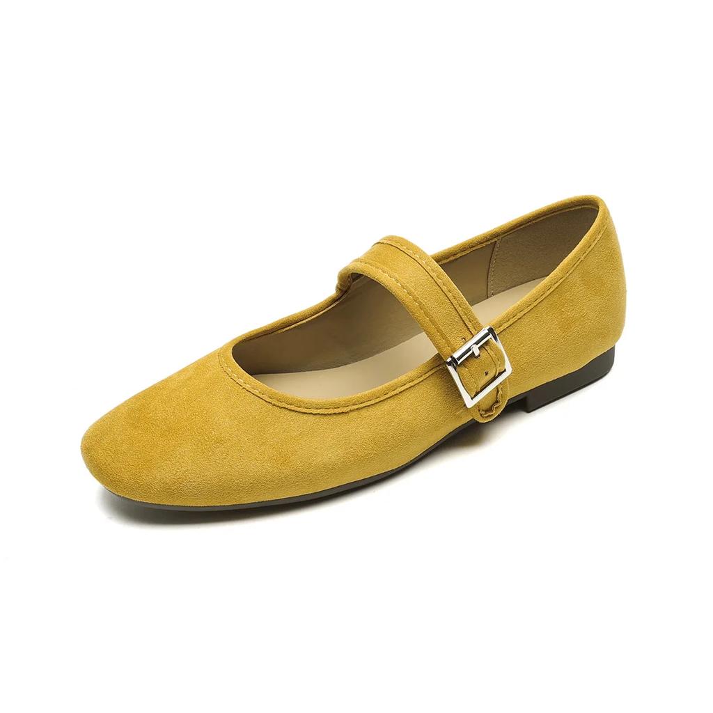 Women Flat Shoes French Retro Flat Bottomed Mary Jane Shoes Shallow Mouth Soft Sole Ballet Single Shoes Women Flats