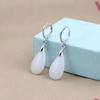 PANJBJ 925 Sterling Silver Rose Hotan Jade Earring for Women Girl Ethnic Style Versatile Temperament Jewelry Gift Dropshipping