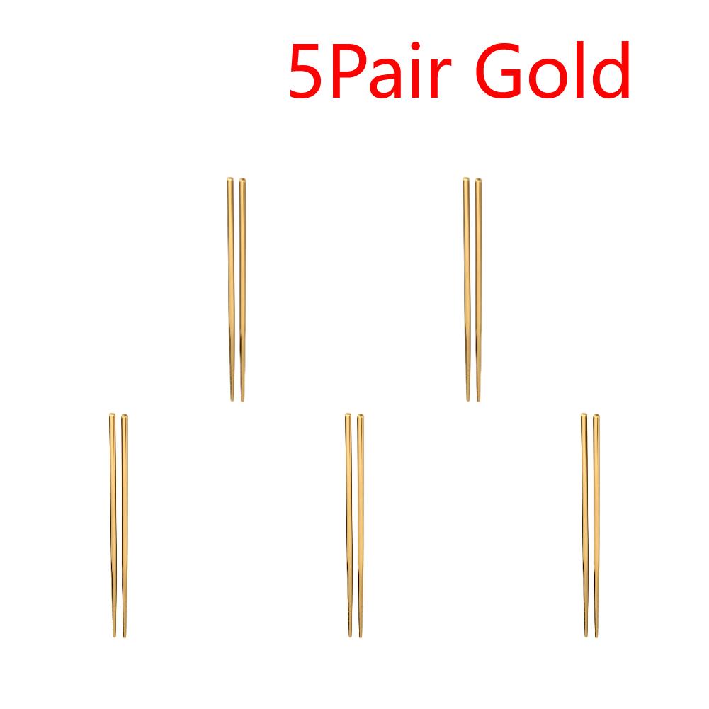 Stainless Steel Reusable Chopsticks Portable Colorful Environmental Protection Food Sticks Anti-skid  Kitchen Tableware Dishware