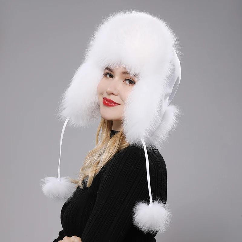 New hats Fox women Russian women Shanka pilot tripper snow hat