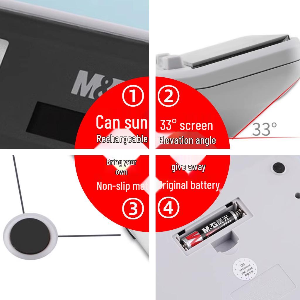 Morning Light Solar-Powered Calculator for Office & Student Use with Voice Feature for Accounting & Finance