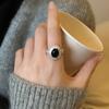 925 Sterling Silver Black Onyx Open Rings for Women Luxury Designer Jewelry Gift Female News Trends 2024 Offers