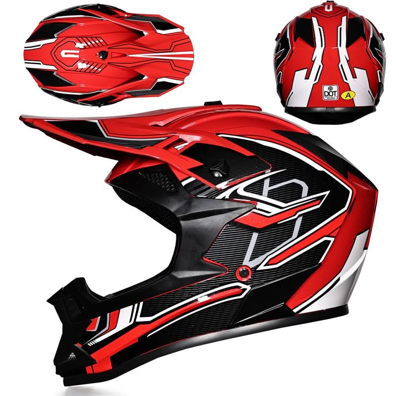 Offroad-Motorradhelm Herren Damen ABS Integralhelm Dirt Bike Große Größe Belüftet Trail Riding