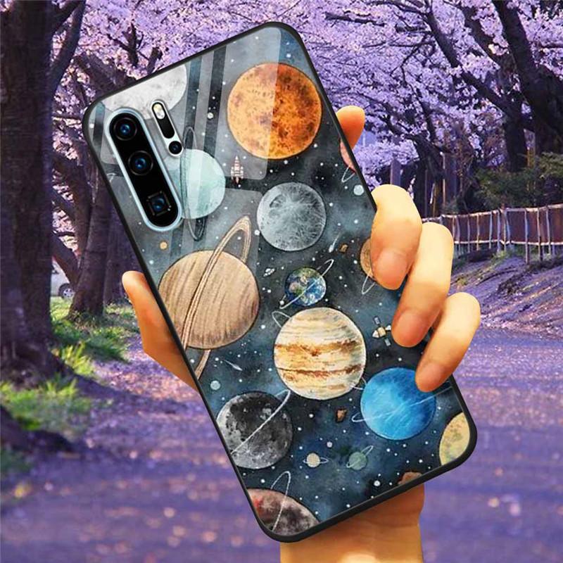 Phone Cover For Huawei P30 Pro Lite Case Tempered Glass Space Wolf Lion Funda for HUAWEI P30 Lite Luxury Cases P30Pro P 30 Cat