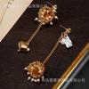 French Fairy Tale AB Style Wind Chime Tassel Earrings Personalized Cat Love Pendant Sweet Vintage High-end Feel