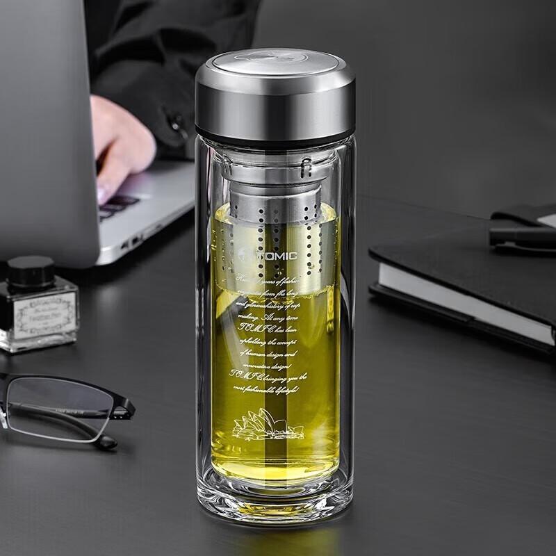 Temeike Double-Layer Glass Tea Infuser Bottle