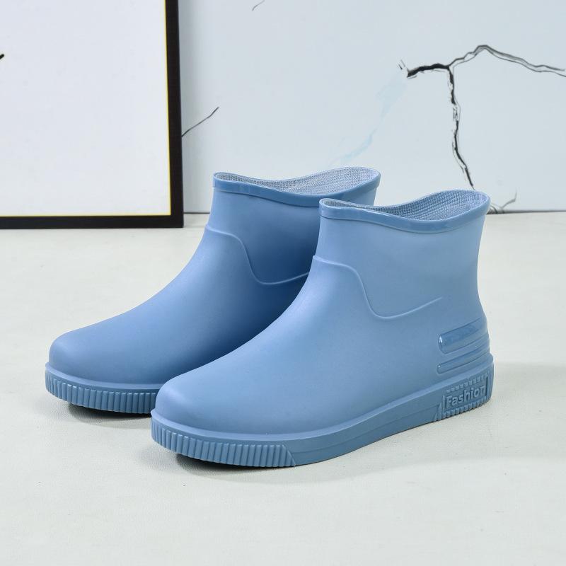 Women's Rain Shoes Low Tube Fashion Water Shoes New Non-slip Rain Boots Durable Kitchen Adult Warm Water Boots Rubber Shoes