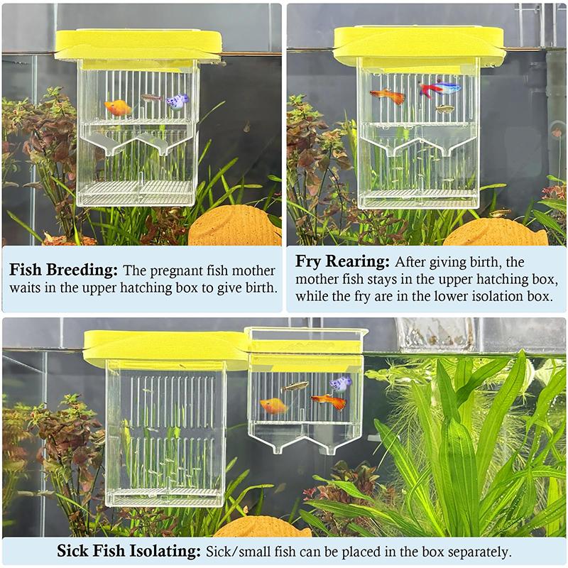 Floating Breeding Box For Aquarium, Fish Tank Breeder Box With Hatching Box And Isolation Box