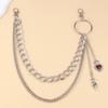 Heart Charm Jeans Chain for Women Men Decorative Waist Chain Wallet Chain Multilayer Metal Hiphop Chain for Street Wear