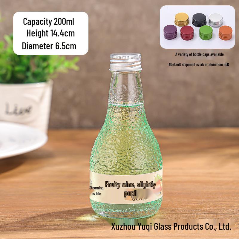In-Stock Orange Peel Texture Wine Glass Bottle for Home Brewing - Small Sealed Bottle for Fruit, Plum, Red Wine.