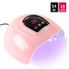 54W UV LED Nail Dryer Manicure Gel 18 Pcs Leds Beads 30s/60s/90s Auto Sensor Professional Polish Art Lamp