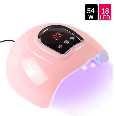54w uv led secador de unhas manicure gel 18 pçs leds contas 30s/60s/90s sensor automático profissional polonês arte lâmpada
