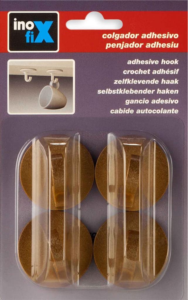 Wooden Adhesive Hook Hanger 2179-6-000 (blister 4 Pcs.) Inofix