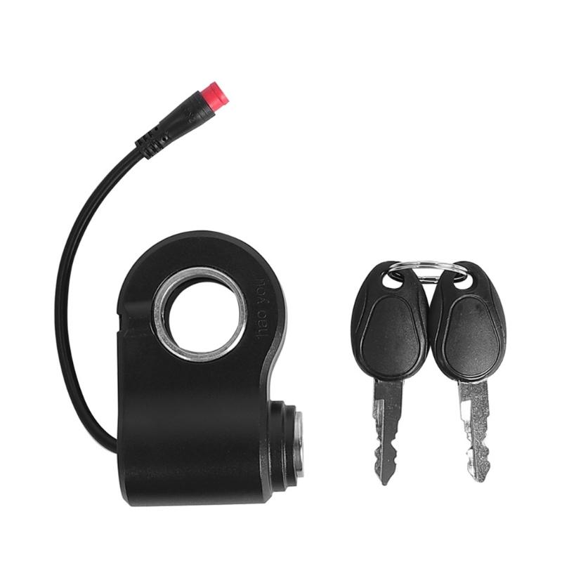 2Pin Ignition Lock With Two Key For Kukirin Electric Scooter ABS Metal Throttle Accelerator Switches Easy Installation