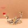 Antique Brass Scorpion Pen Holder - Aged Solid Copper Ornament for Office Study Decor.