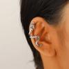 Minimalist Snake Leaf Design 5-Piece Ear Cuff Set Women Non-Piercing Alloy Earring Clip Studs