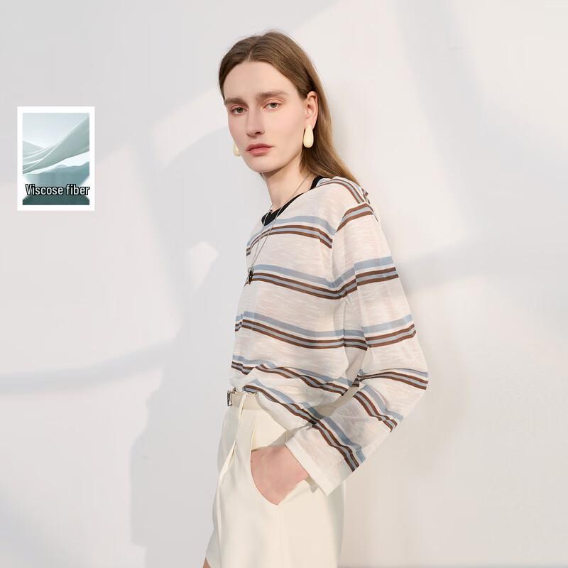 Women s Striped Knit Pullover Sweater L