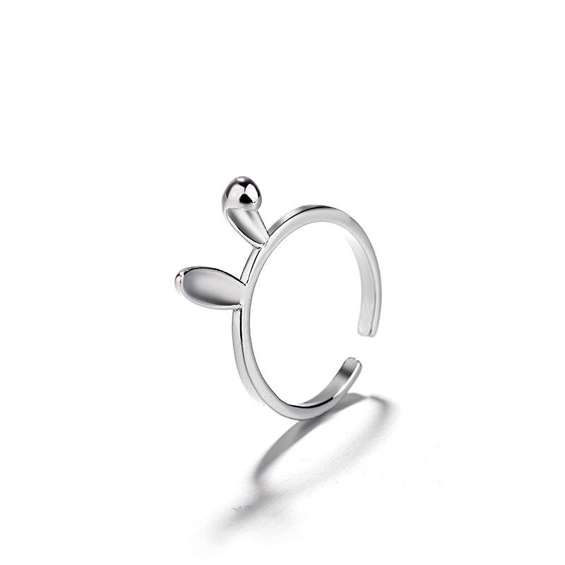 Student Fashion Rabbit Ear Ring Simple And Exaggerated Childlike Super Cute Zodiac Rabbit Jade Rabbit Ring Opening