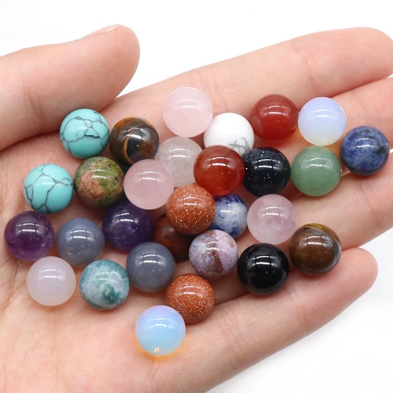 Perline Rotonde in Cristallo di Agata Senza Foro da 10mm - Materiale Semi-Prezioso per Gioielli Fai da Te