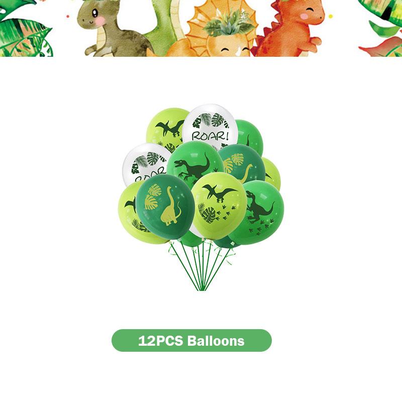 Dinosaur Birthday Decoration Party Supplies Set Cup Plate Tablecloth Dinosaur Balloons Happy Banner Cake Topper for Kids Favors