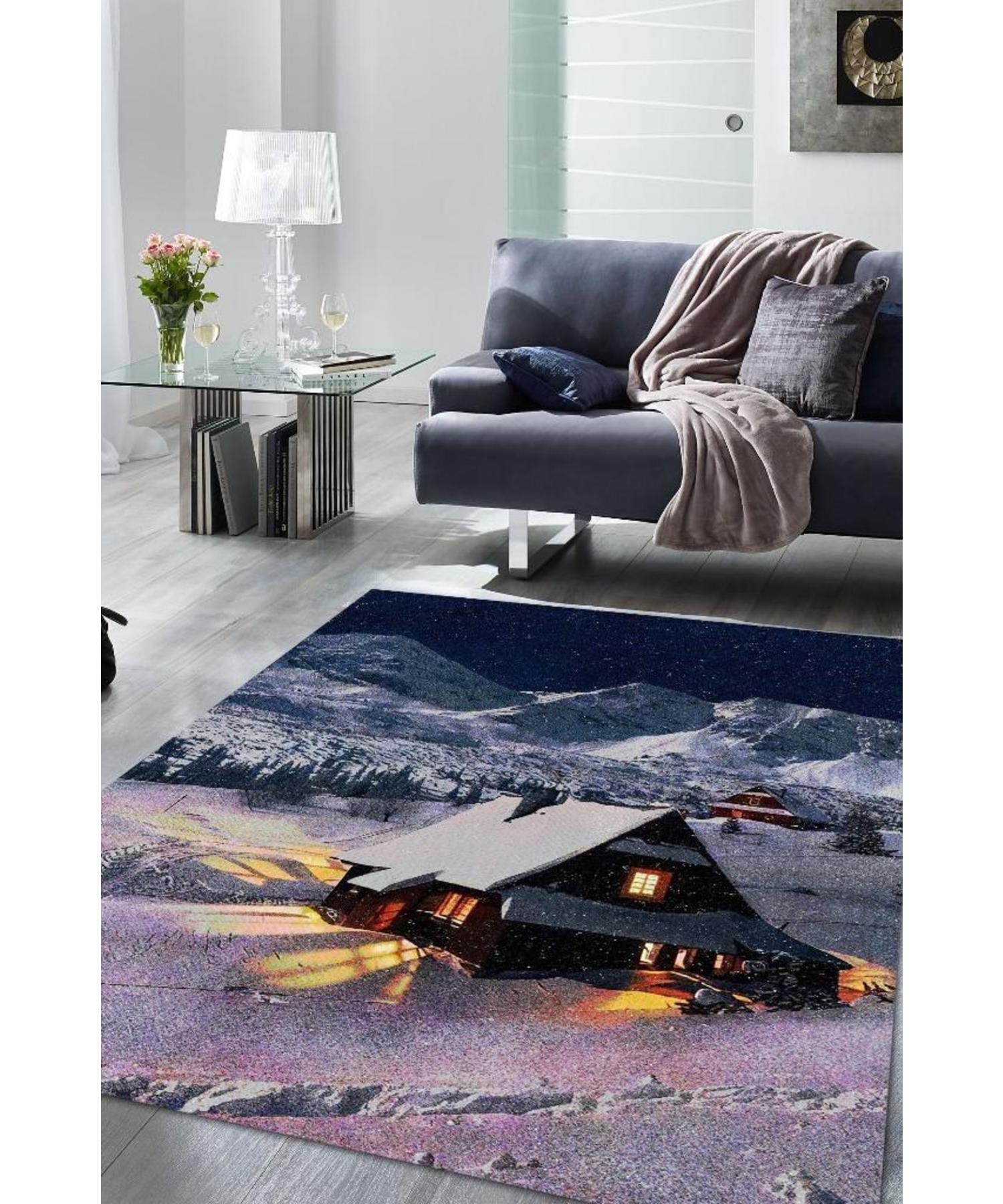 

Chalet Woven Based Washable Non-Slip Landscape Carpet