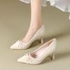 Ladies Summer Footwear with Heel Shoes for Women 2024 Green Office Medium Heels Moccasins Elegant Dress on Offer E Fashion Y2k A